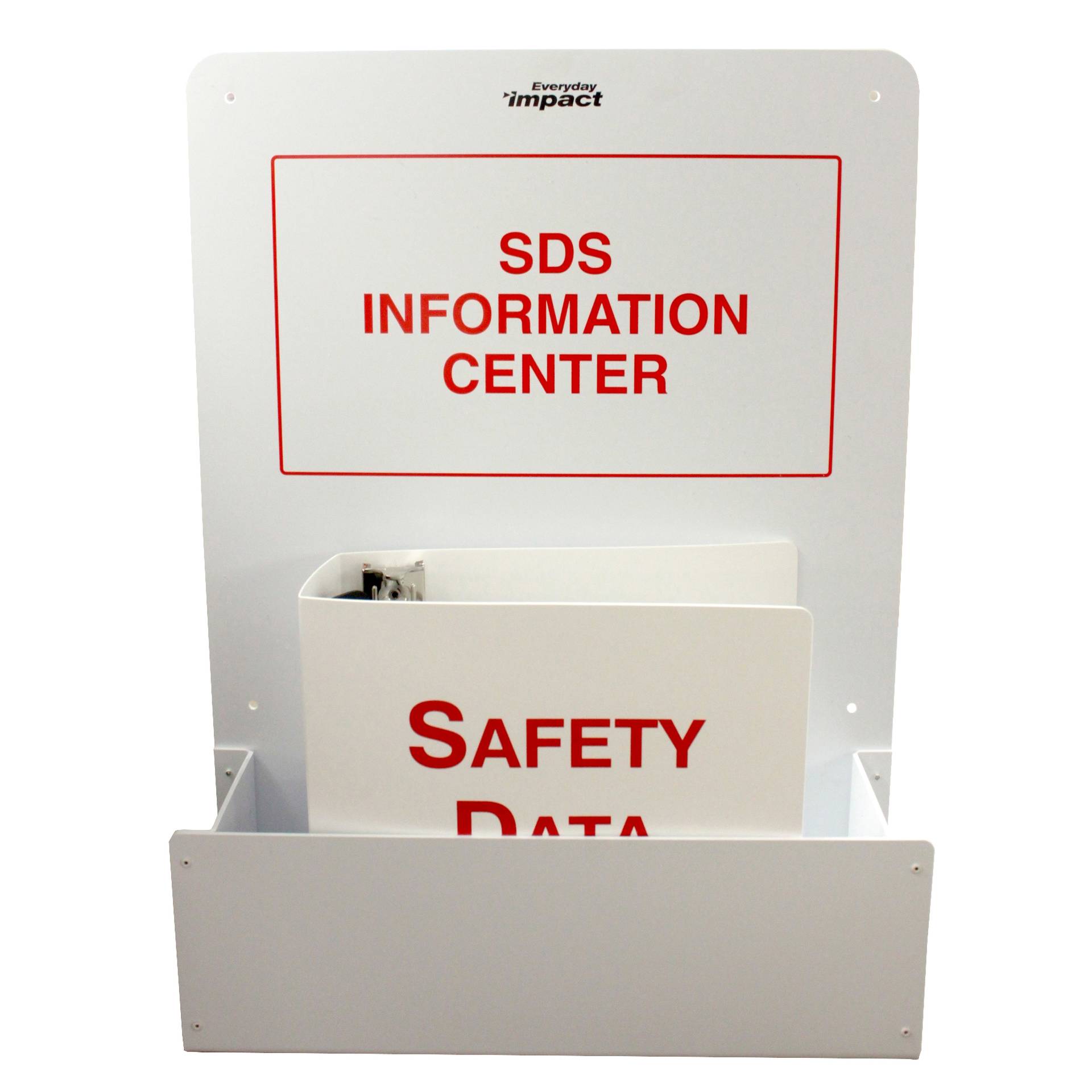 Right To Know Center Holder White/Red 6/Case